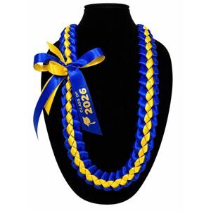 Royal Blue & Gold Graduation Lei Class of 2026